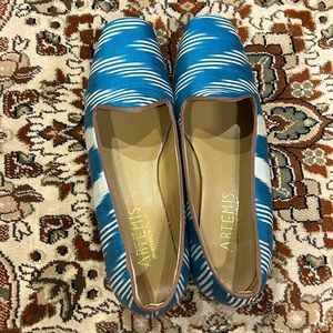 Artemis Design Co Teal Silk Ikat Loafers